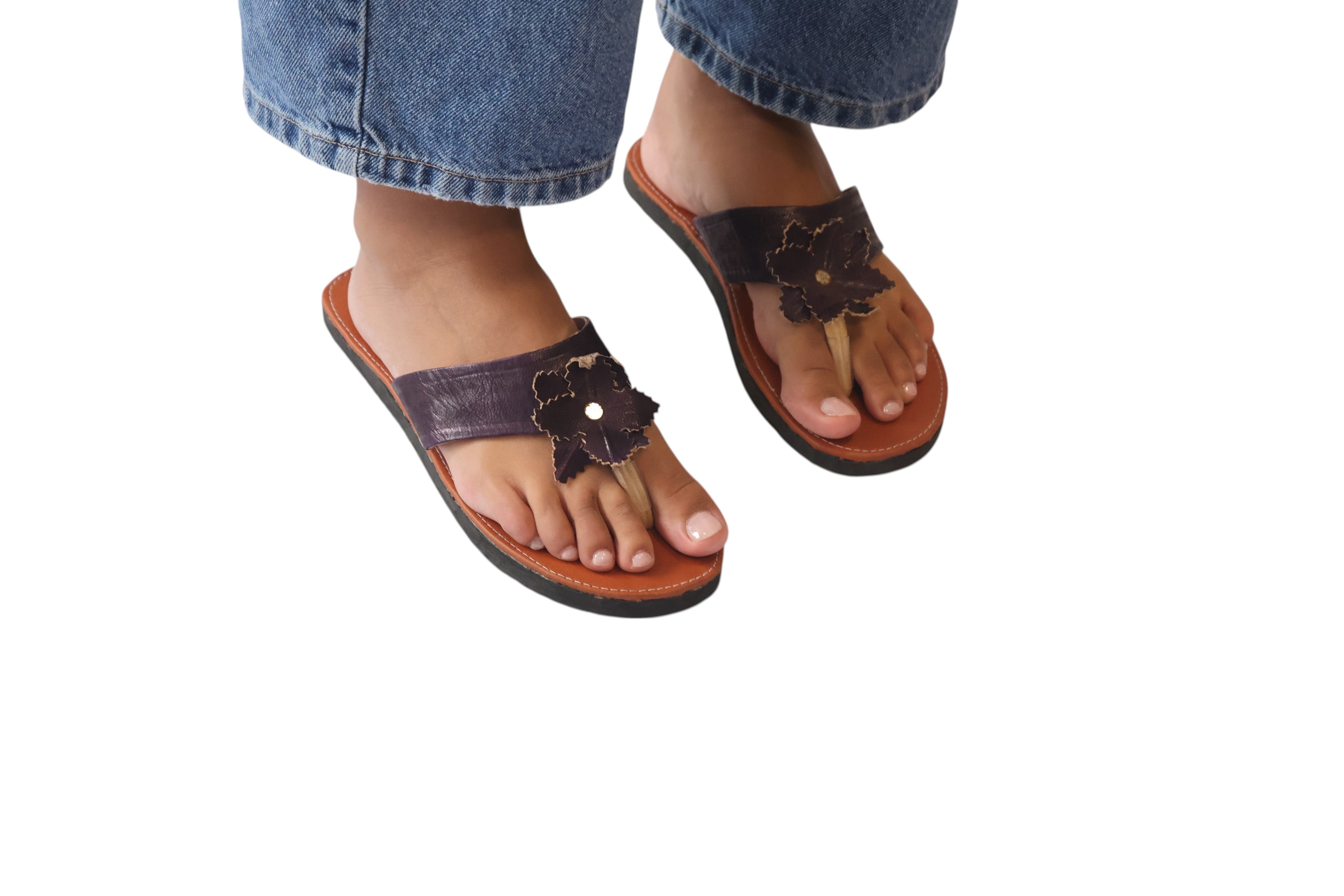 Sandales plates artisanales femme