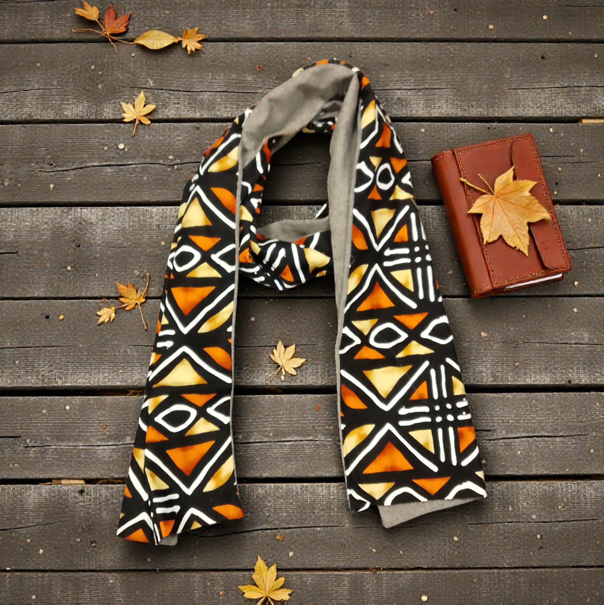 Echarpe Bogolan et polaire