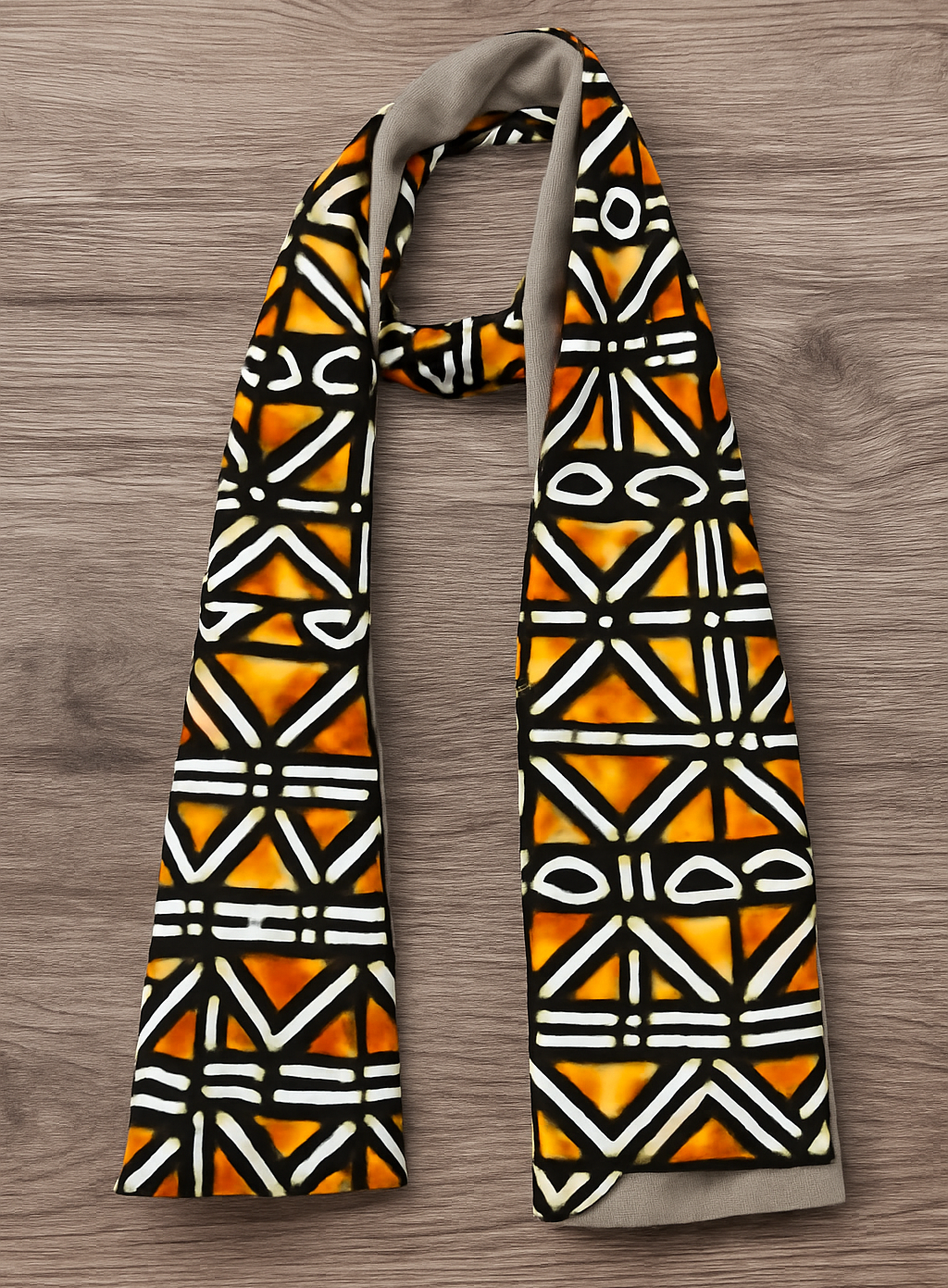 Echarpe Bogolan et polaire